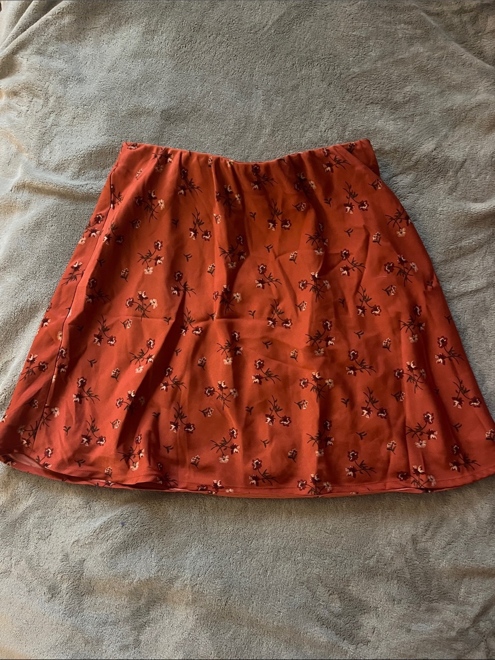 Hollister Burnt Orange Floral A-Line Skirt